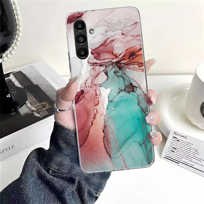 Модный геометрический мраморный чехол для телефона для Samsung Galaxy A13 A14 A15 A16 A17 A53 A54 A55 A56 A57 A33 A34 A35 A36 A37 A23 A24 A25 A