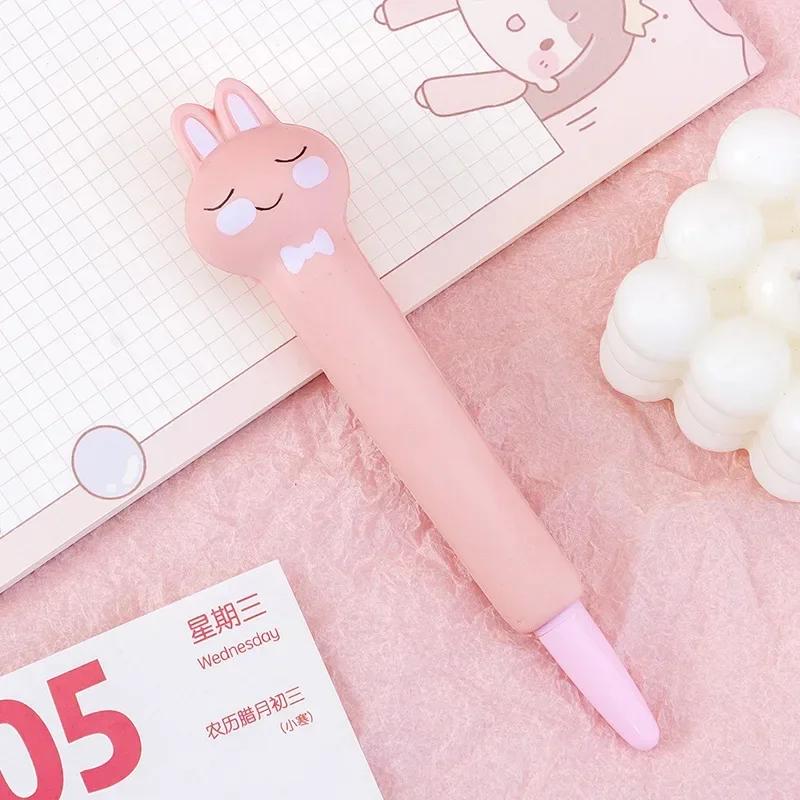 1Pc Cute Cartoon Fruit Animal Decompression Gel Pen Creative Fun Kid Soft Elastic Pinch Pen Student Stationery School Supplies