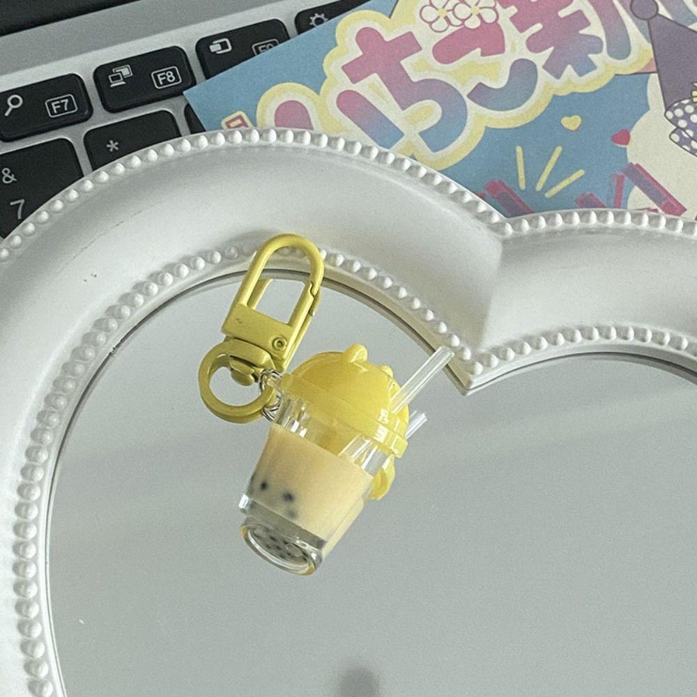 Брелоки для ключей автомобиля Брелок-подвеска для сумки с имитацией еды Полимерный брелок Мини-брелок в виде жемчужного молочного чая Мужские