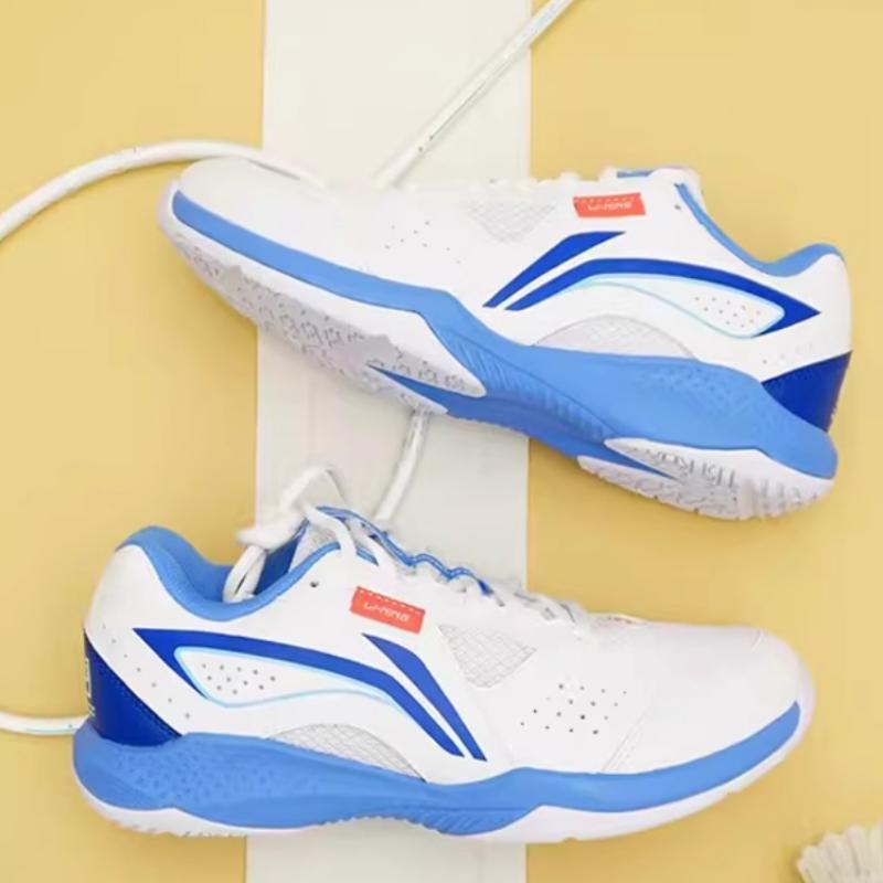 Li Ning Lightning Fast Fashion Comfortable Non-Slip Breathable Lightweight Low-Top Badminton Shoes Unisex Sneaker White Blue AYTU019-4