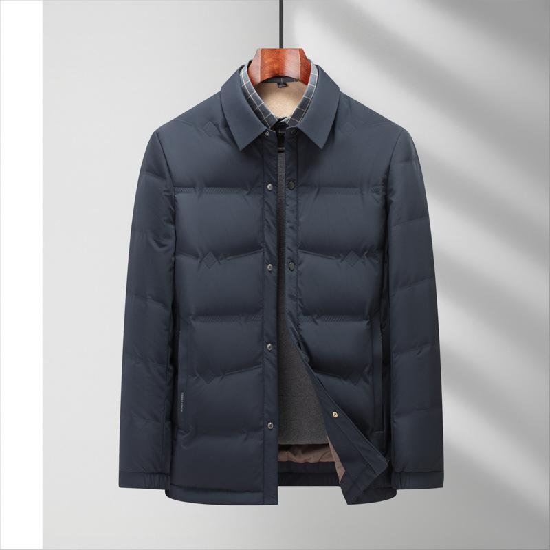 Мужская легкая куртка-пуховик Зимняя осень и зима Новая тонкая деловая легкая зимняя куртка-пуховик Мужская лацкан