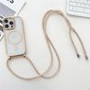 Чехол для телефона Crossboby Lanyard Plating Clear для iPhone 16E 16 15 14 13 12 Pro Max для Magsafe Magnetic Shell Cable