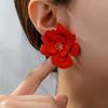 Trendy European and American Style Flower Earrings: Fashionable and Elegant Design.