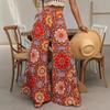 Women's High Waist Loose Casual Resort Style Bohemian Printed Flare Pants