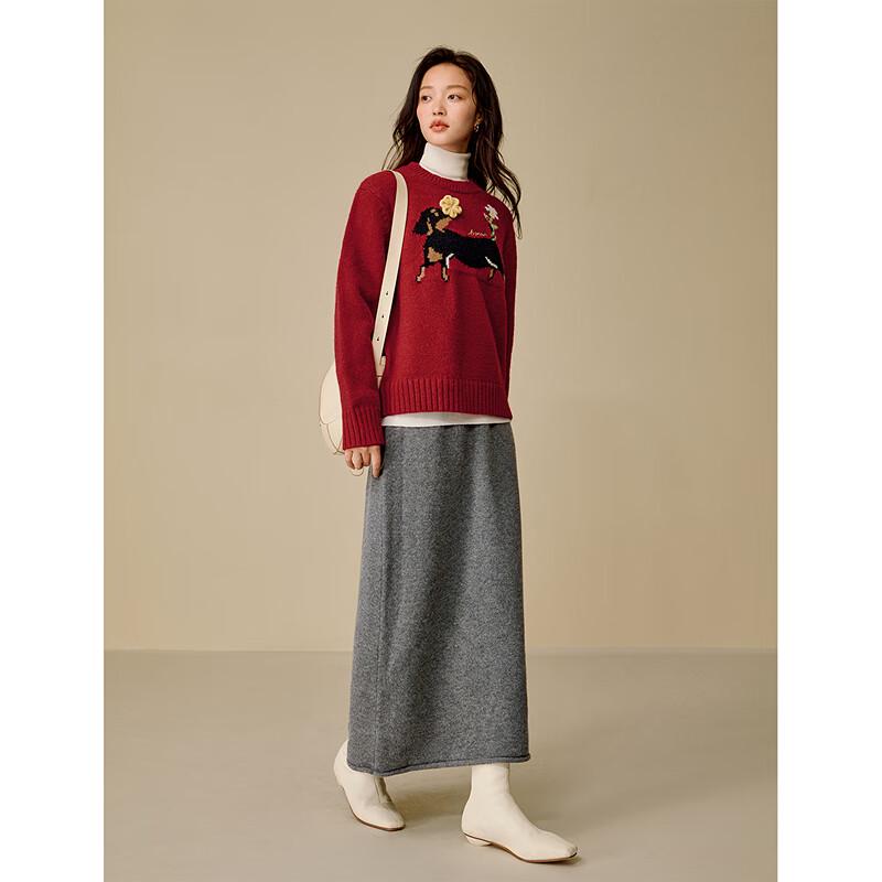 INMAN 2025 Зимний Женский Милый Свитер с 3D Цветочным Узором и Круглым Вырезом