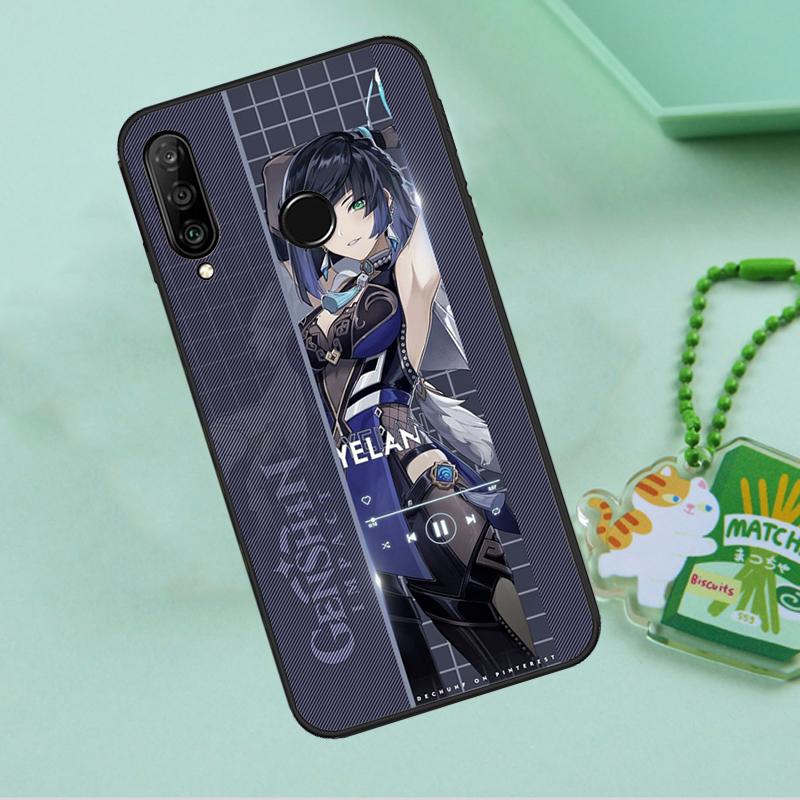 Чехол Yelan Genshin Impact для Huawei Nova 12i 12s 7i 8i 11i 9 10 SE Y90 Y60 Y70 Y72 Y61 Y91 P30 P40 Lite P60 Pro
