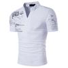 Мужская модная рубашка поло с коротким рукавом и воротником-стойкой