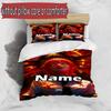 3pcs Duvet Cover Set (1*Duvet Cover + 2*Pillowcase, Without Core), Custom Name Makima Chainsaw Man Pattern Bedding Set, Home Bedroom Decor Gift