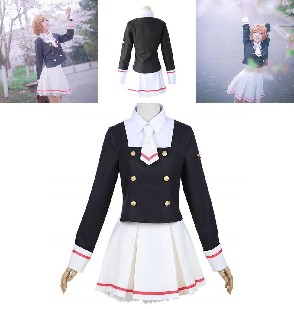 Стильный черно-белый костюм для косплея Картоловки Сакуры Киномото для любителей аниме