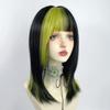 Черный зеленый флуоресцентно-зеленый взрывной верх окрашенный парик до ключиц