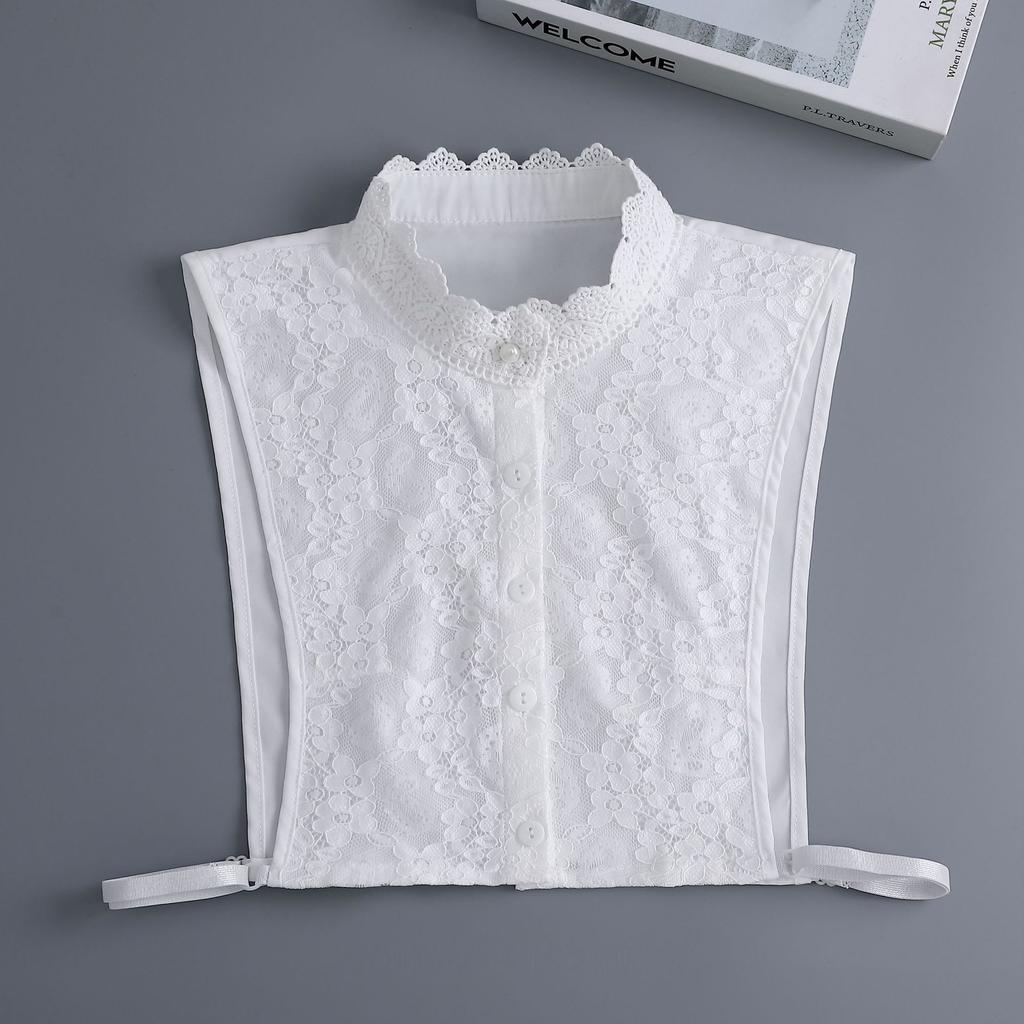 Fashion Half Shirt Style Fake Collar for Women Stand Detachable Collar Fake Girls Vintage Lace Ladies False Blouse Collar Decor