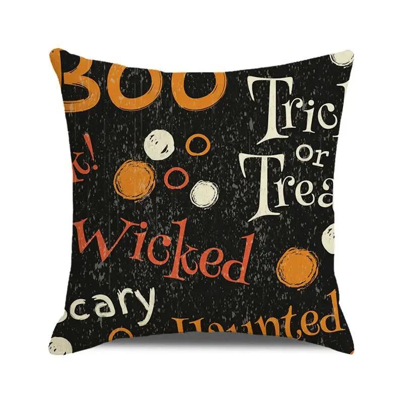 Декоративная наволочка для подушки на Хэллоуин с изображением тыквы, летучей мыши, волшебника, призрака, подходит для украшения дома, гостиной, дивана, комнаты