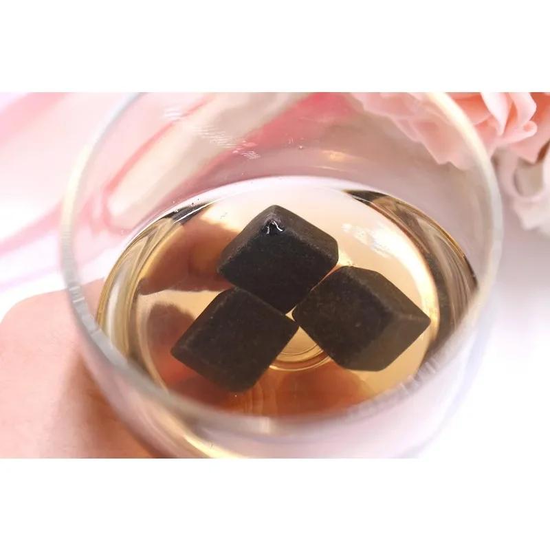 New Natural Granite Whiskey Stones Sipping Ice Cube Whisky Stone Wine Rocks Cooler Wedding Gift Favor Christmas Bar Accessories