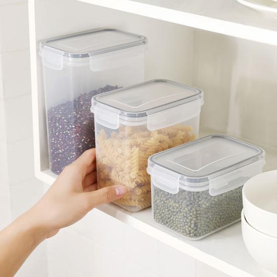 0,8 л/1,4 л/1,6 л/2 л/2,8 л прозрачные пластиковые банки для хранения герметичные влагостойкие прозрачные организованные контейнеры для хранения пищевых продуктов с широким горлышком