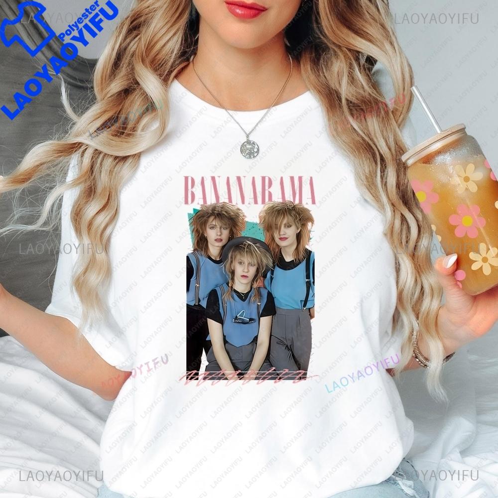 Retro Pop Music Group Bananaramas Summer Trend Harajuku Shortsleeved Unisex Pattern Largesized Tshirt For Both Unisex And Unisex