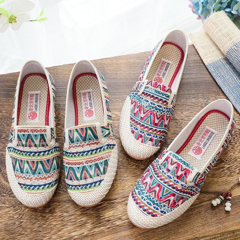 Spring and Autumn Shoes Single Shoes Canvas Shoes Casual Women's Shoes Comfortable Non-slip Fisherman Shoes One Stirrup Cowboy Bottom