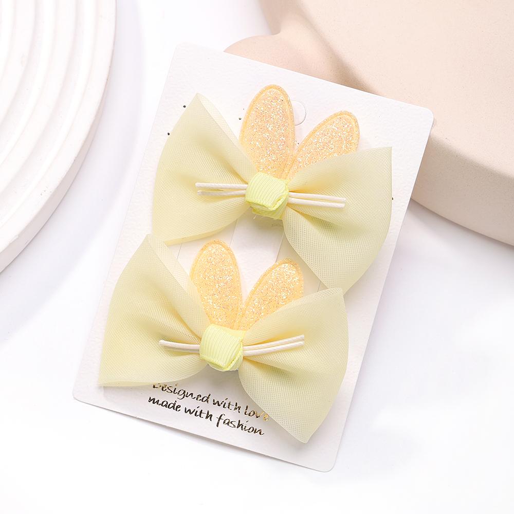 2pcs/set Lovely Lace Bows Hair Clips for Girls Sweet Solid Color Gauze Clip Soft Hairpins Pink Princess Kids Hair Accessories