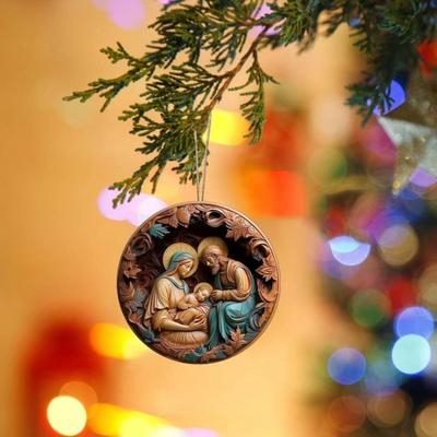 Yousheng рождественские украшения акриловые плоские подвесные подвески сувенир рождение Иисуса декор для рождественской елки вечеринка автомобиль стена дверь