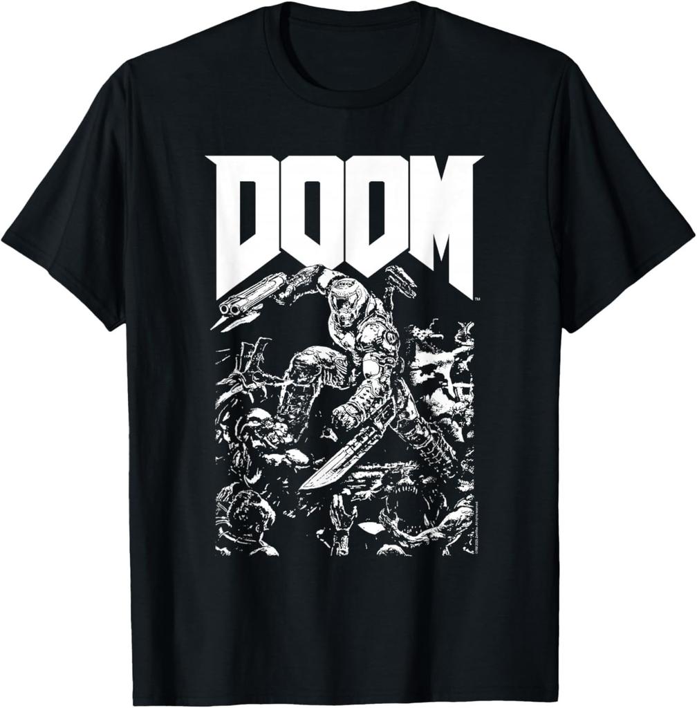Пиксельный персонаж Барон из Doom с логотипом Игровой футболки