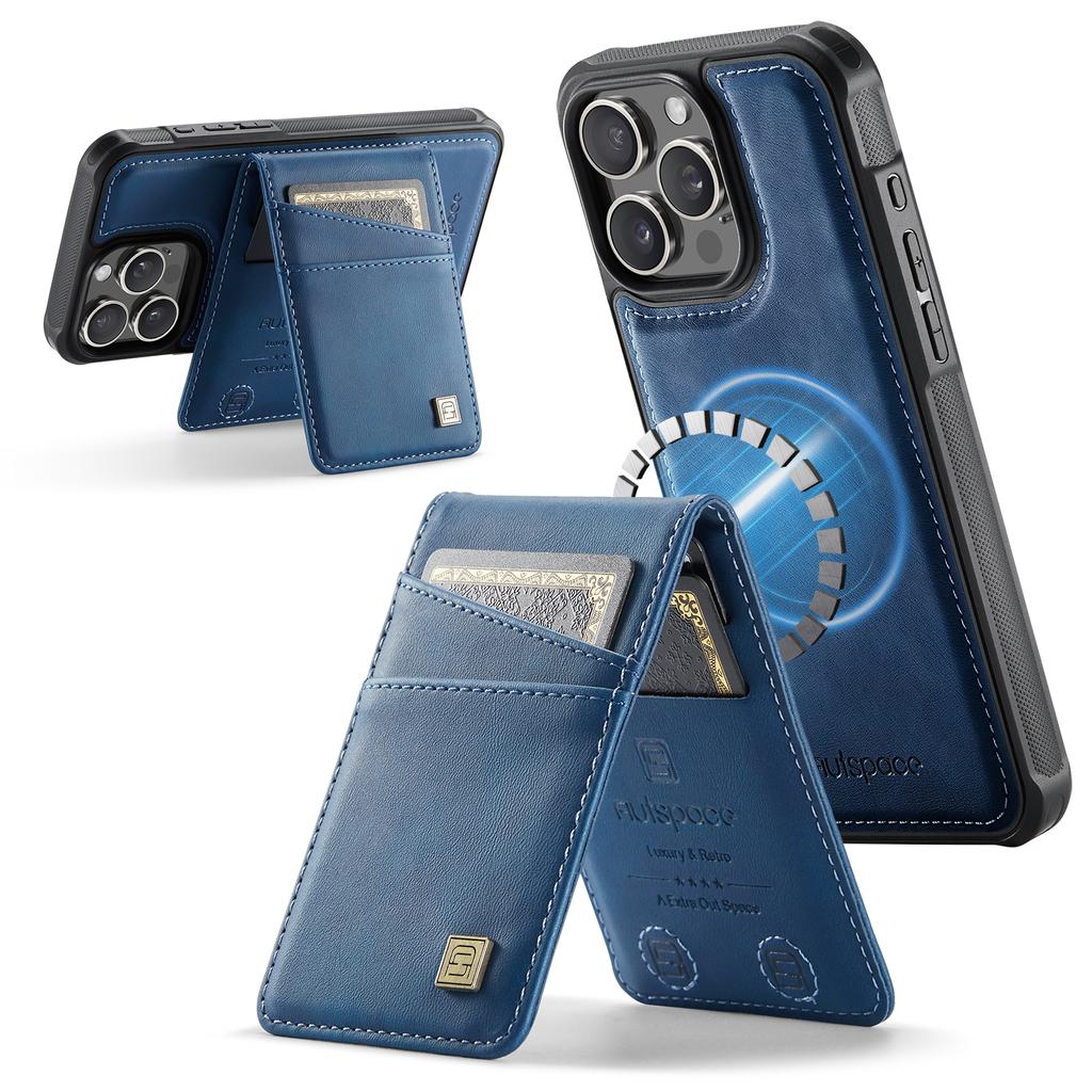 Для iPhone 13 Pro 6,1 дюйма Чехол AUTSPACE A12 Кожаный чехол для телефона со съемным карманом для карт