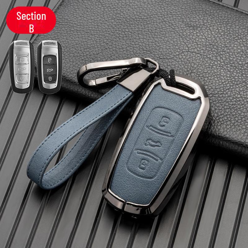 Alloy Leather Key Cover for Geely Models: Dihao, Binyue, Binrui, Bo Yue, Xingyue L, Xingrui