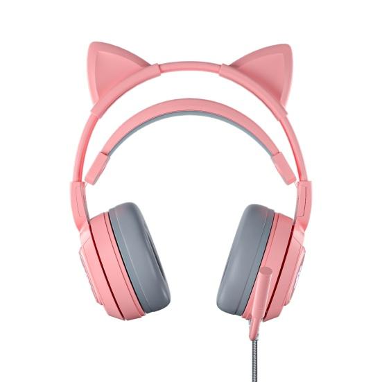 Проводные наушники SY-G25 Чувствительное шумоподавление Съемные кошачьи ушки 3,5 мм USB Всенаправленная игровая гарнитура для ноутбука