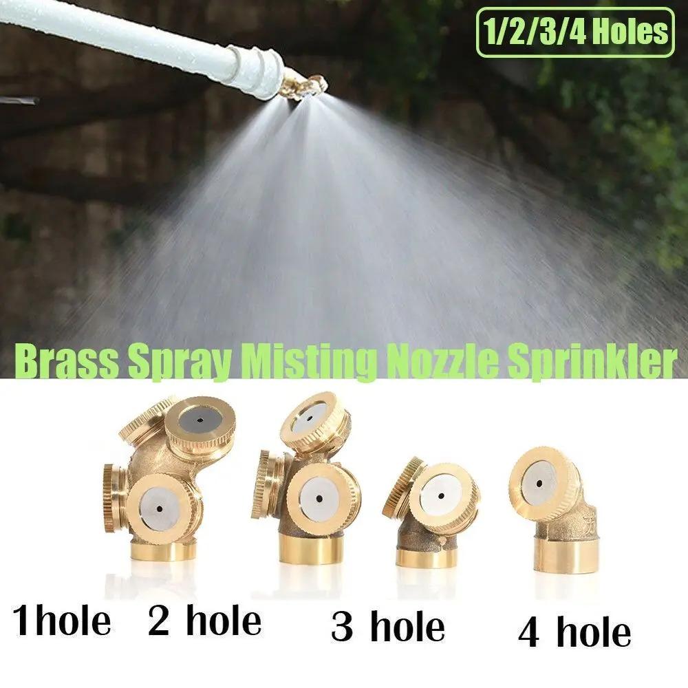Water Sprinkler Mist Nozzles Brass Multiple Nozzle Head Nebulizer Hose Connector  Garden Tools