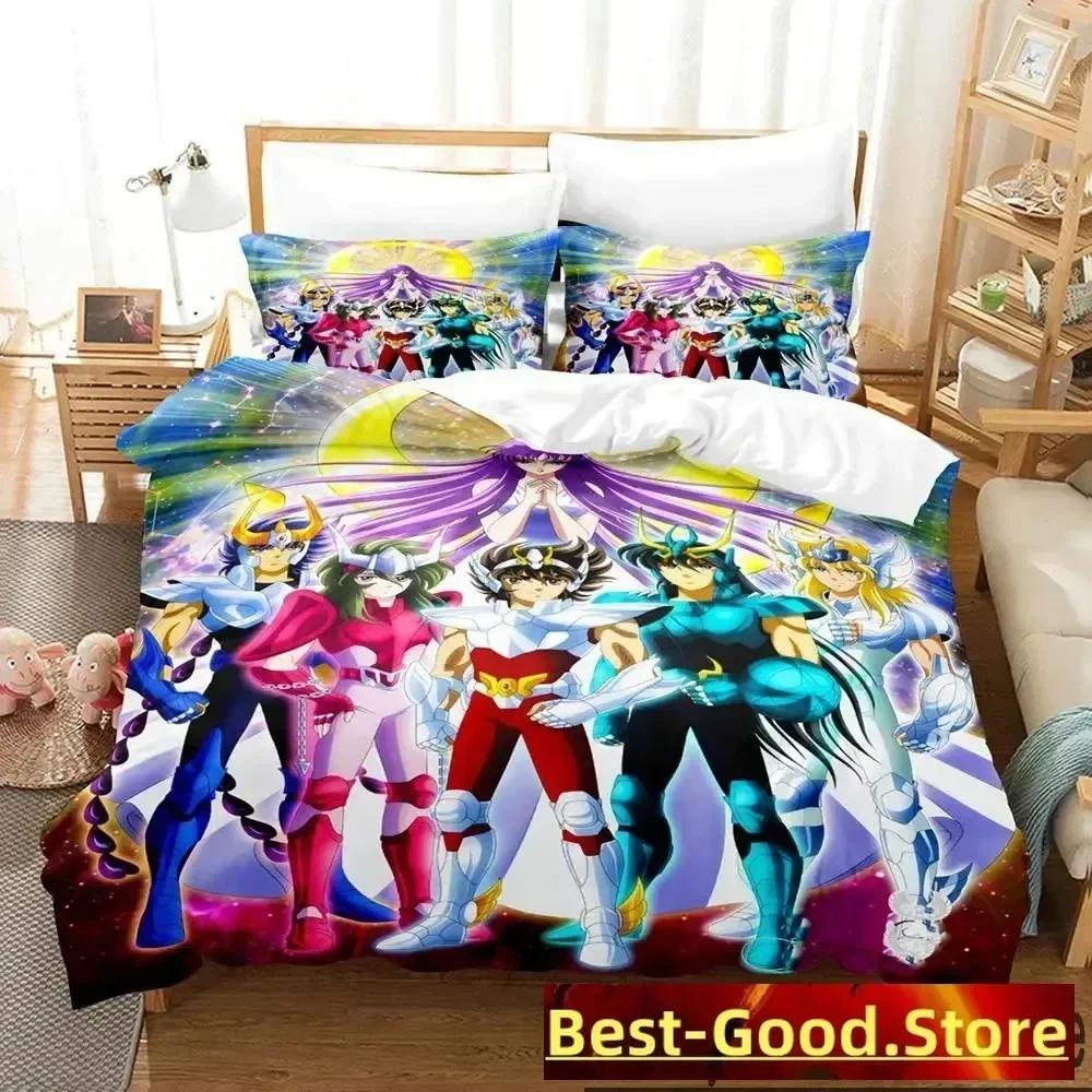 3D Print Anime Saint Seiya Bedding Set Duvet Cover Sheet Printed Bed Set Pillowcase Bed Full Queen King Size Comforter Bedroom