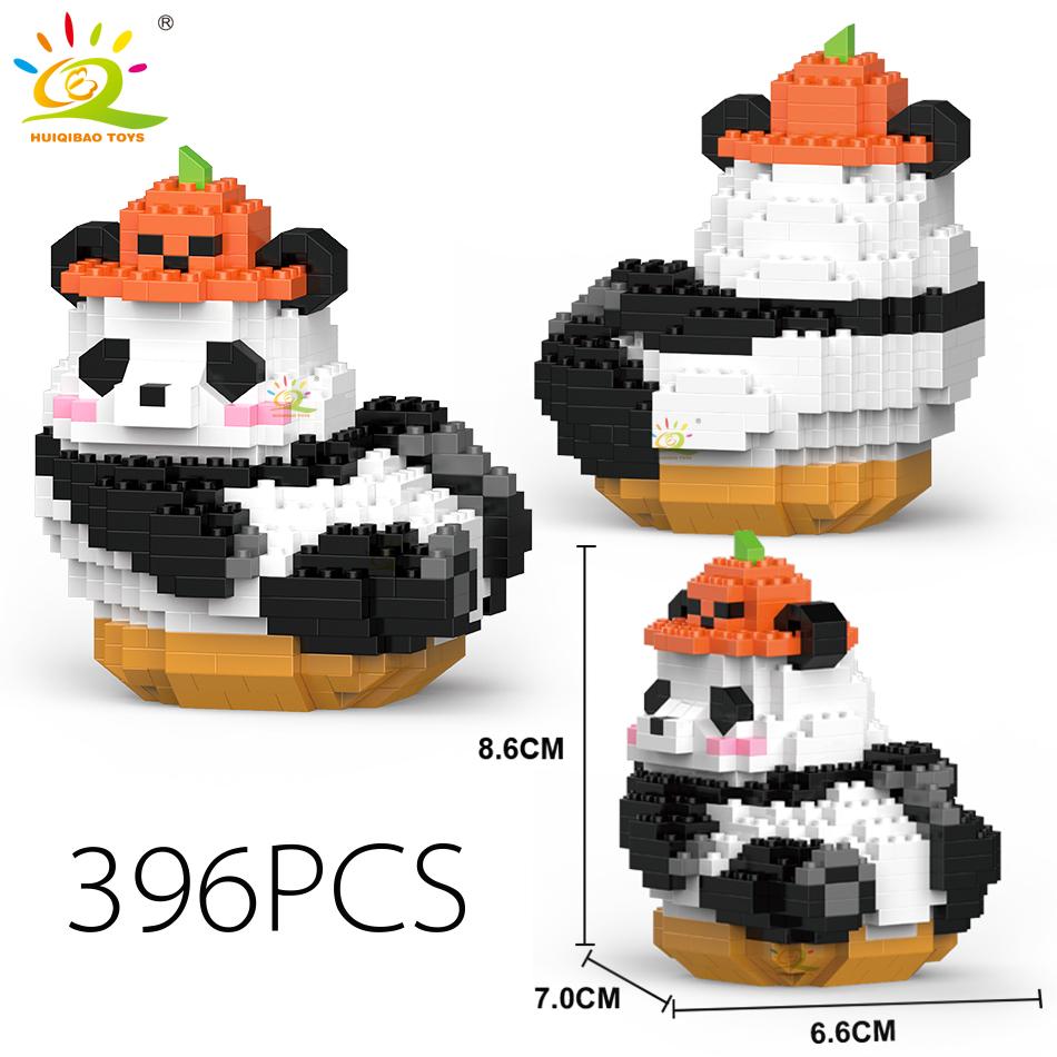 Non-Toxic Mini Cute Panda Micro Building Blocks 3D Diamond Model Animals Bricks Diy City Construction Toys For Children Kids Gift