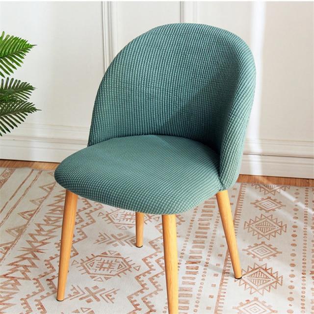 Duckbill Polar Fleece Curved Back Office Chair Cover Low Back Round Botton Seat Slipcover Shell Chairs Covers Big Elastic