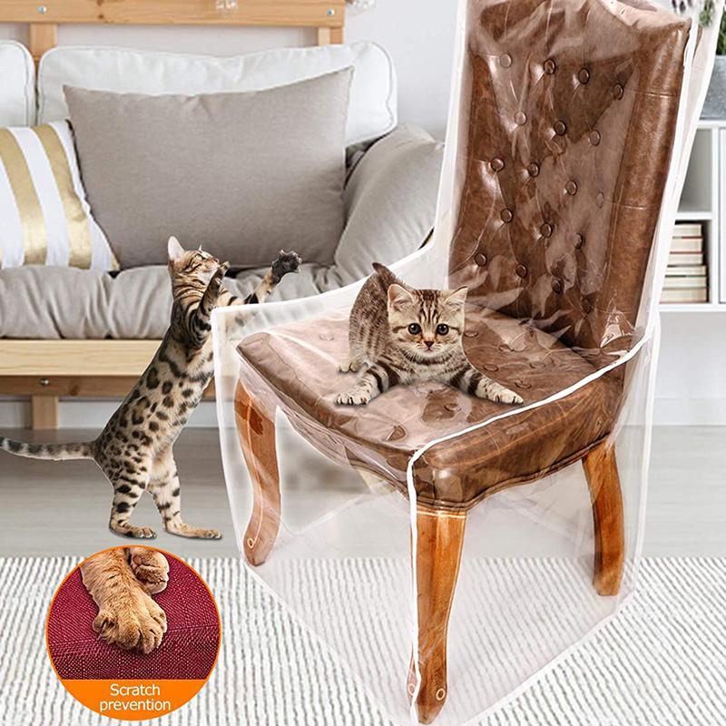 Водонепроницаемый пластиковый ПВХ, прозрачный чехол для обеденного стула, защитный чехол от пыли и когтей