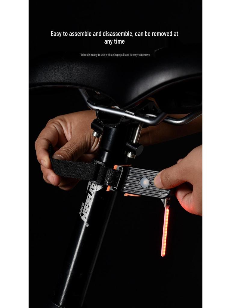 Светодиодный задний фонарь с USB-зарядкой для ночной езды на велосипеде - Крепление на ремешке и динамическая навигация
