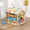 Деревянный развивающий домик для детей с обучающими занятиями и многофункциональным пазлом