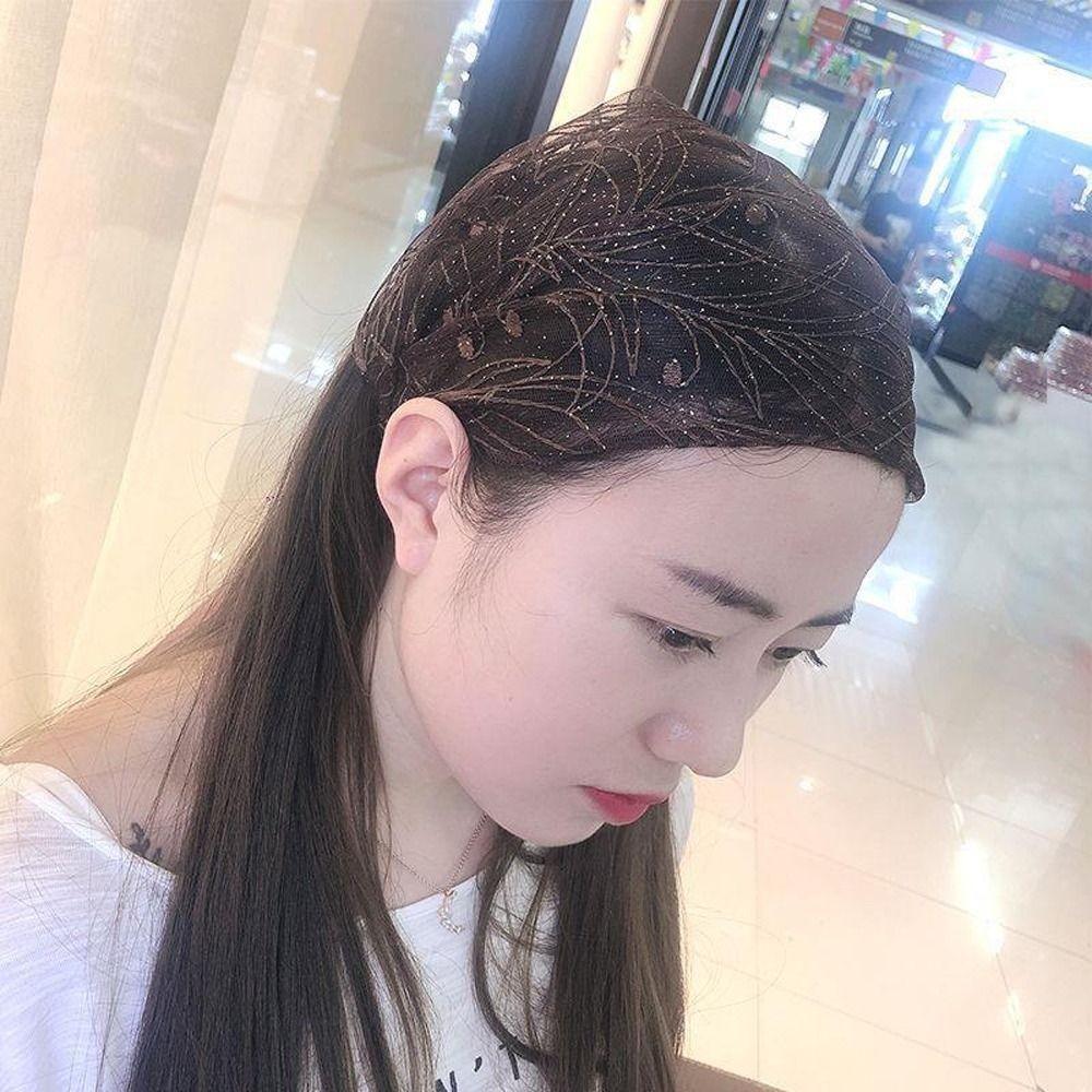 Mother Hair Hoop Korean Headwear Women Headband Lace Flower Hairbands New Mesh Hairbands