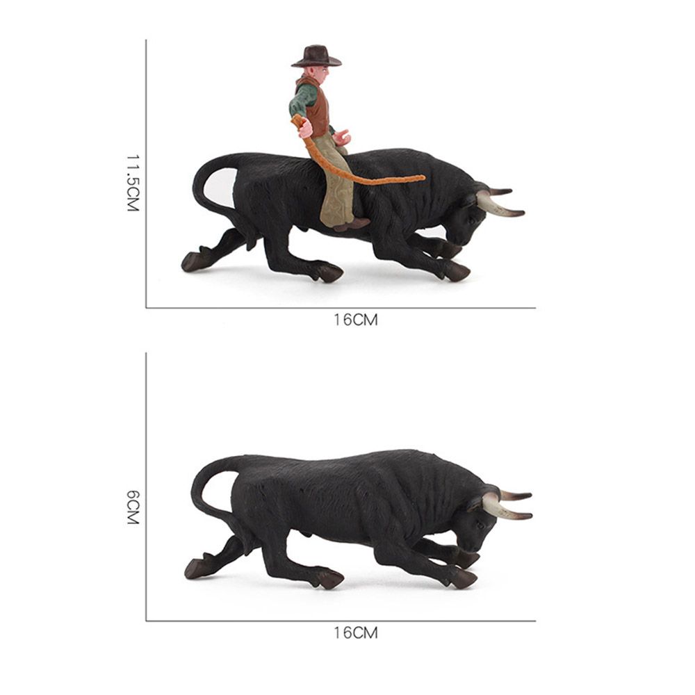 Scene Accessories Collectible Character Model Animal Toys Rodeo Bull Bull Rider PVC Model