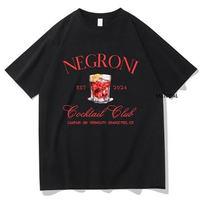 Футболка Negroni Social Club Мода Женская одежда Харадзюку Винтажная футболка Унисекс Уличный топ Футболка с рисунком