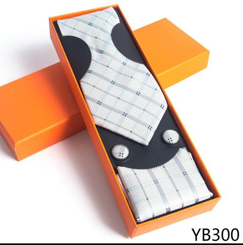 Мужской галстук с квадратной манжетой, подарочный набор в деловой повседневной оранжевой подарочной коробке