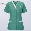 Униформа медсестры, скрабы, топы, женские комбинезоны с v-образным вырезом и короткими рукавами, карманы, лоскутная цветная рабочая одежда для кормления, рабочая одежда