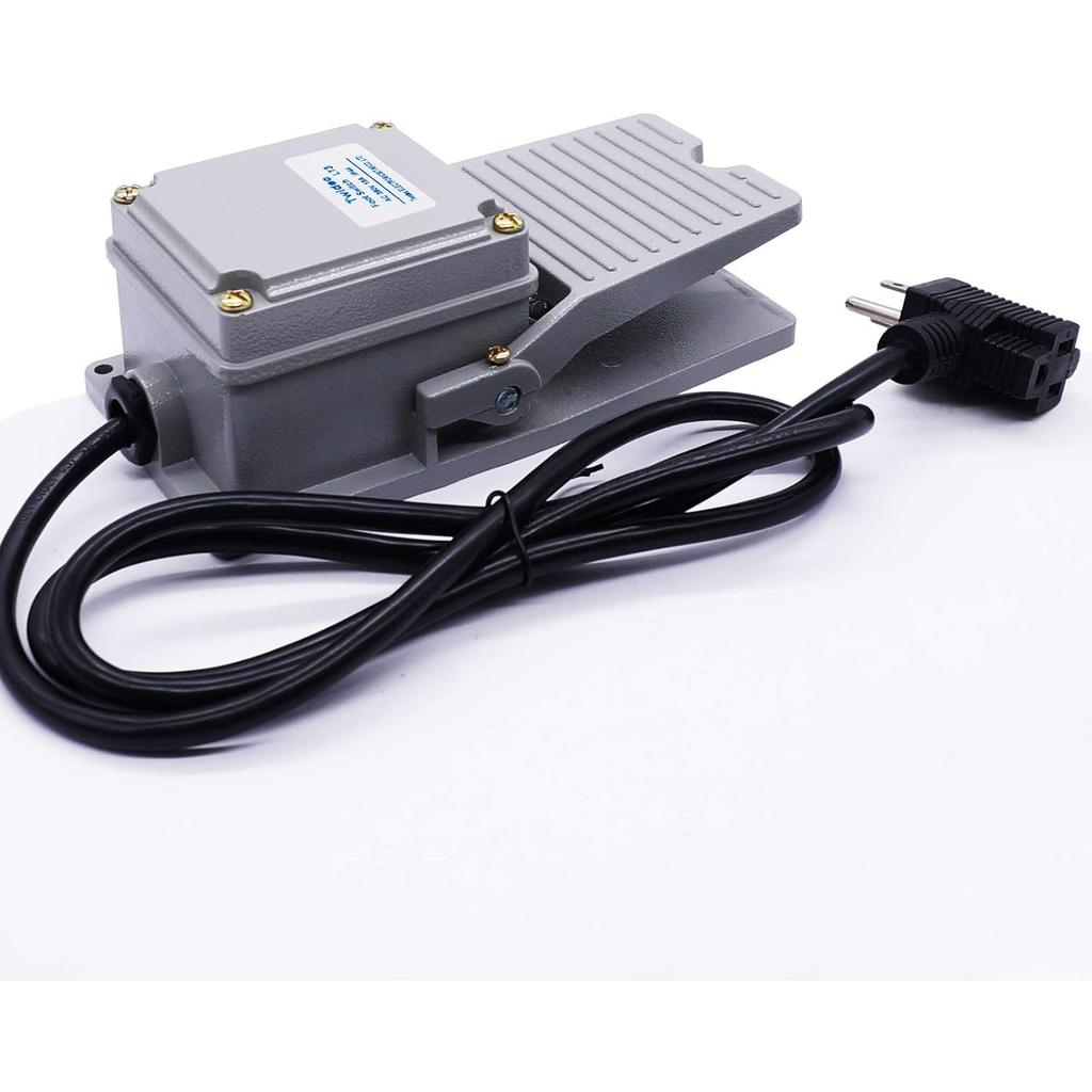 Heavy Duty Foot Switch SPDT NO NC AC 380V 15A Electric Pedal Momentary Foot Pedal Switch with 5-ft Cable with Piggyback Plug (3-Pronged) LT-3-X