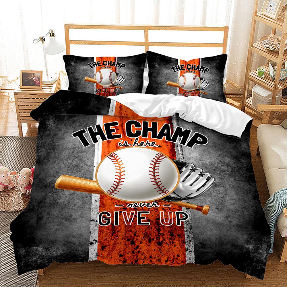Bed Three-Piece Sports Basketball Football Camping Trip 3D Digital Printing Kit