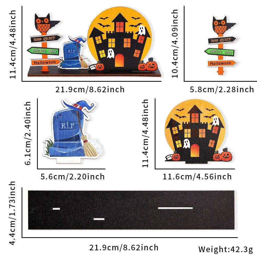 3D Ghost Castle Desktop Ornament Cartoon Halloween Decoration Stand  Scene Layout