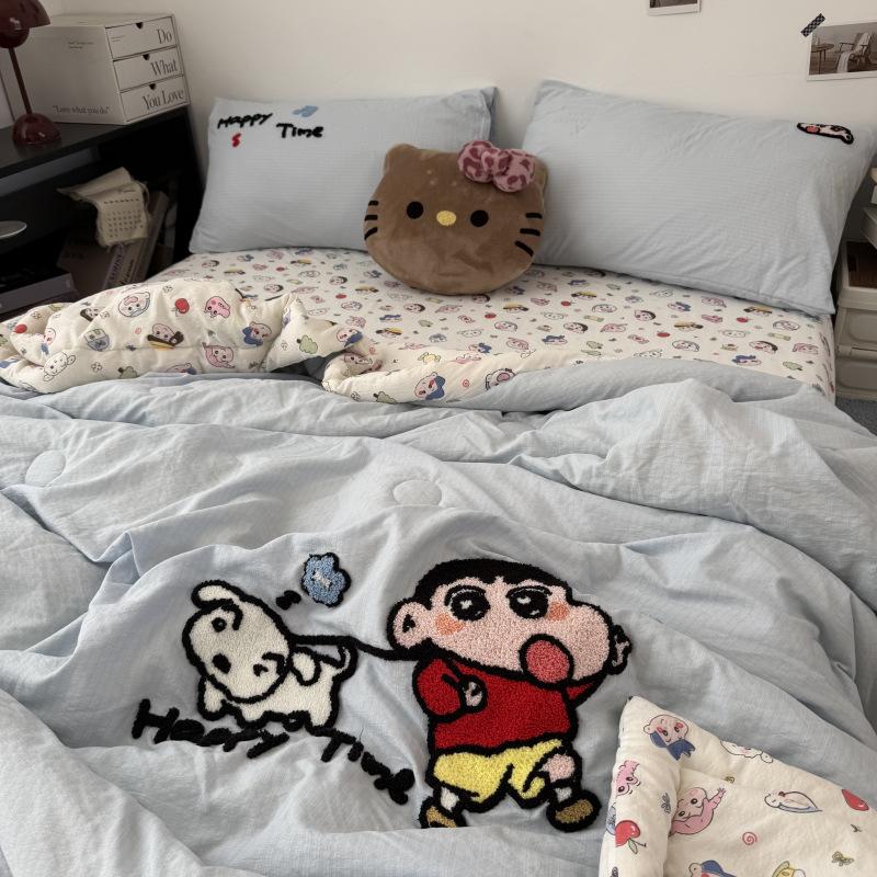 Crayon Small New Summer Quilt Air Conditioner Quilt Summer Thin Quilt Core Cotton Student Dormitory Lunch Break Small Quilt Children Cool Quilt