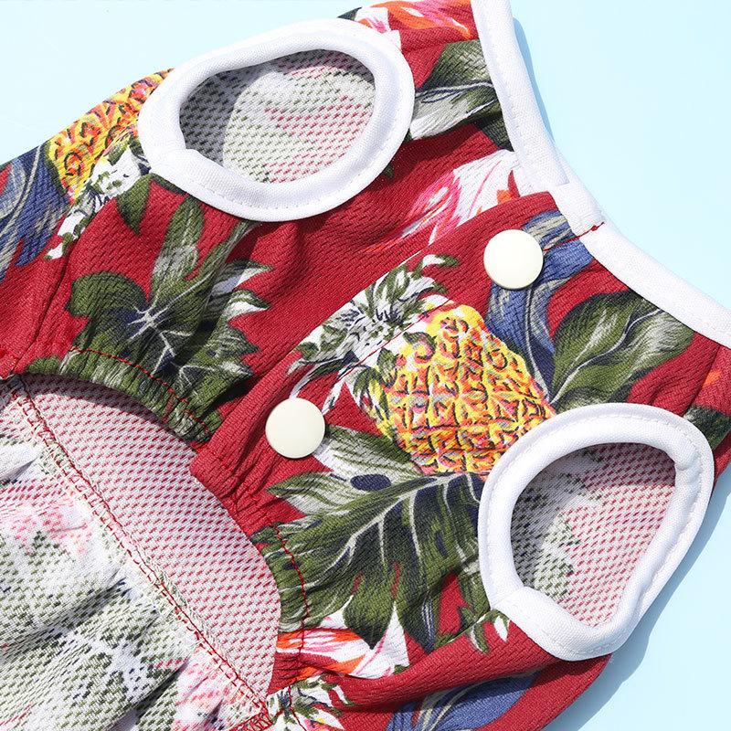 Hawaiian Style Bow Dog Skirt for Small Medium Dogs Soft Breathable Clothes Pet Cat Vest Chihuahua Yorkies Outfit Pet