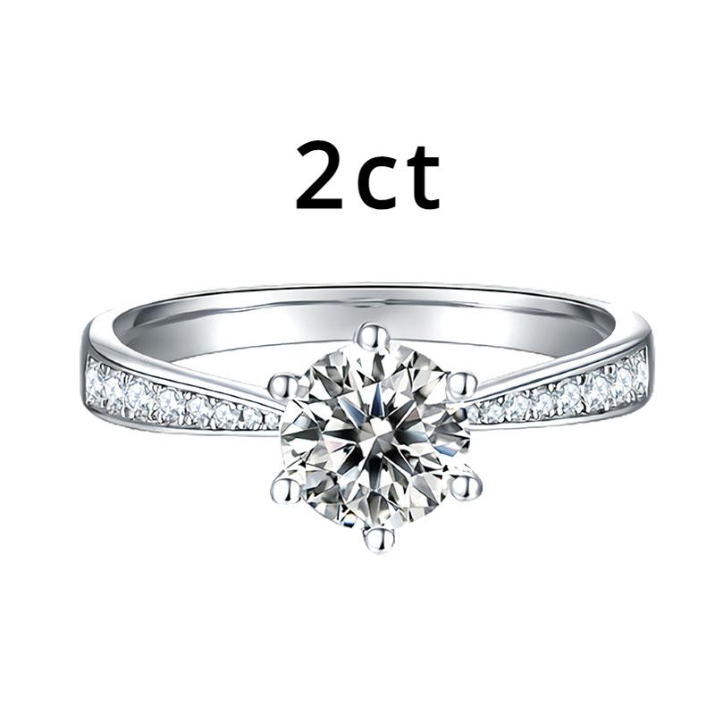 Настоящее 3-каратное обручальное кольцо с муассанитом для женщин, стерлинговое серебро 925 пробы, круглые блестящие лабораторные бриллиантовые обручальные кольца, подарок