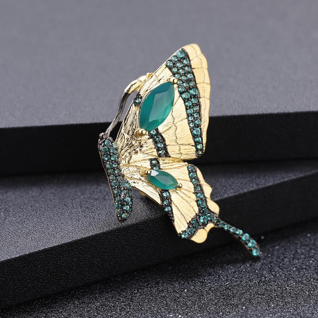 Оригинальная дизайнерская брошь-подвеска двойного назначения, дизайн бабочки в стиле ретро, ​​серебро s925, ожерелье с натуральным аметистом, кулон