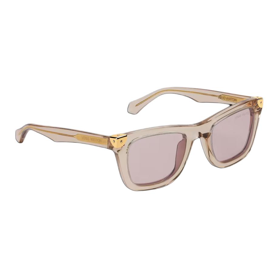 Louis Vuitton Classic Corner Design Acetate Square Sunglasses Men sunglasses Champagne Z3231U