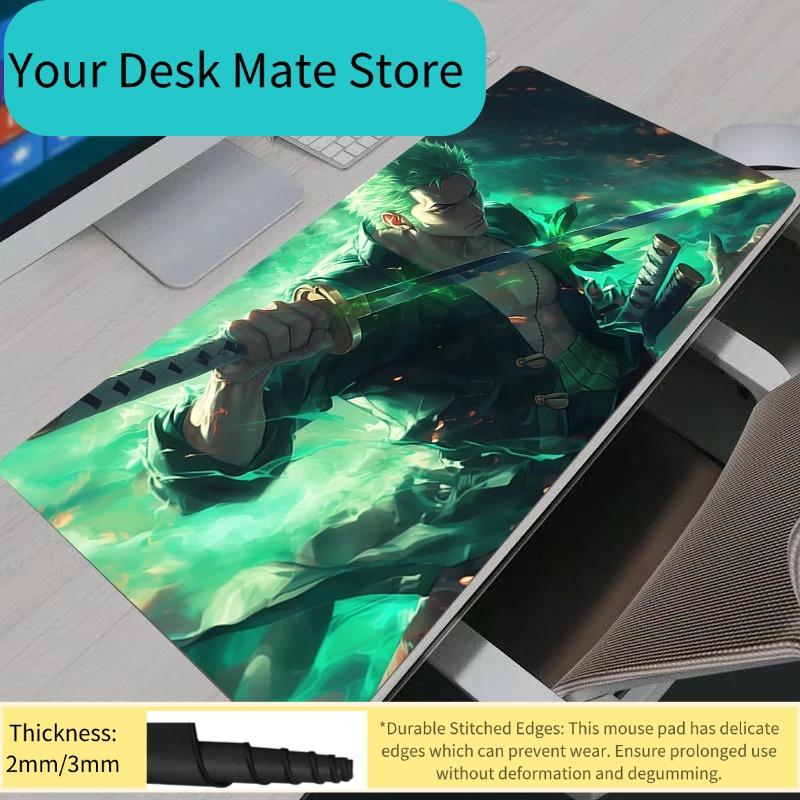 One Piece Zoro Mouse Pad Notbook Gaming Large Keyboard NonSlip Rubber Computer Carpet Desk Mat PC Gamer MousePad Youth Gifts