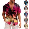 Men's Hawaiian Printed Button Short Sleeve Shirts Men's Casual Fashion Short Sleeve Shirts