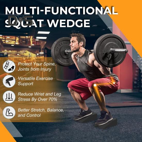 1 комплект глубоких клиновидных блоков для приседаний, растяжка икр, наклонная доска, профессиональная нескользящая доска EVA для фитнеса, тяжелой атлетики, становой тяги, силовых тренировок, каблук приподнят
