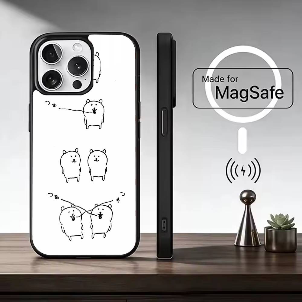 Funny Cartoon J-Joke B-Bear Phone Case For iPhone17,16,15,14,13,12,11 Plus,Pro Magnetic For Magsafe Wireless Charging